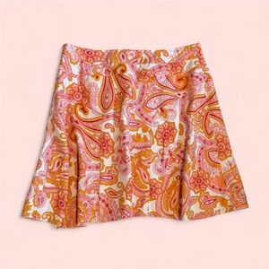 Vtg Banana Republic 100% Silk Pink Paisley Mini Skirt Y2K Fairycore Whimsy Sz 2P